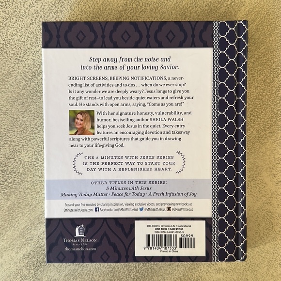 5 Minutes with Jesus Religious Book by Sheila Walsh - Picture 2 of 3
